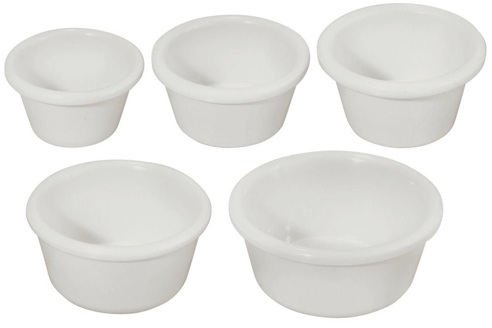 Winco Ramekins & Sauce Cup Dozen Winco RP-2W White Melamine Ramekin 2 Ounce Heat Resistant Dishwasher Safe Break Resistant | Denson CFE