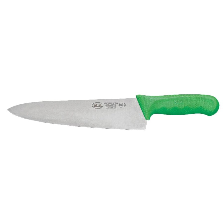 Winco Smallwares Each / Green Winco KWP-100G Stal 10 Inch Chef's Knife with Green Polypropylene Handle | Denson CFE