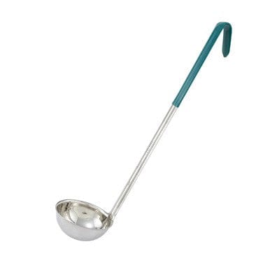 Winco Smallwares Each / Green Winco LDC4 Green Stainless Steel Serving Ladle with 15.5 Inch Handle | Denson CFE