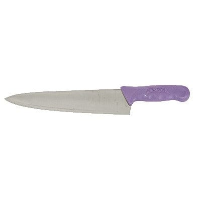 Winco Smallwares Each / Purple Winco KWP-100P Allergen Free Chef's Knife 10 Inch Purple Polypropylene Handle | Denson CFE