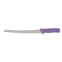 Winco Smallwares Each / Purple Winco KWP-91P Allergen-Free Curved Bread Knife 9.5 Inch Purple Handle | Denson CFE