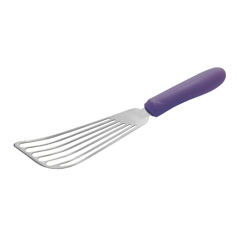 Winco Smallwares Each / Purple Winco TWP-60P Allergen Free Fish Spatula Stainless Steel Blade Dishwasher Safe Purple Handle | Denson CFE