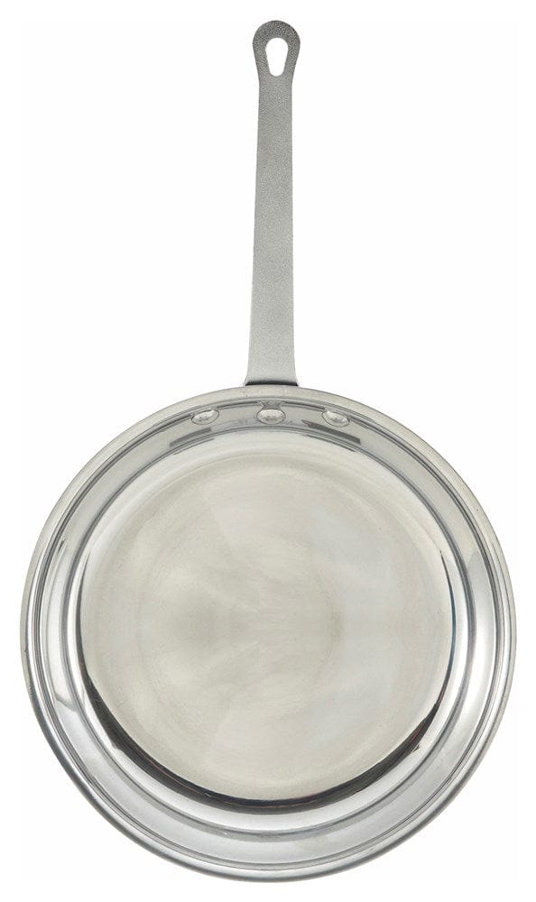 Winco Smallwares Each Winco AFP-10 Majestic 10 Inch Aluminum Fry Pan Mirror Finish | Denson CFE