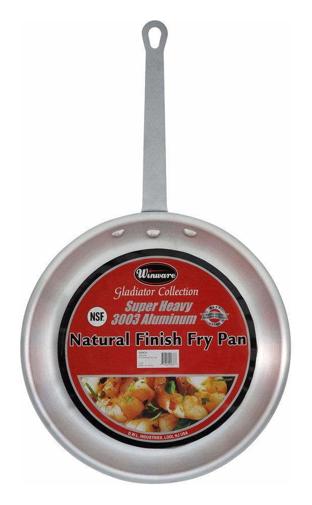 Winco Smallwares Each Winco AFP-12A Gladiator 12 Inch Aluminum Fry Pan Natural Finish | Denson CFE