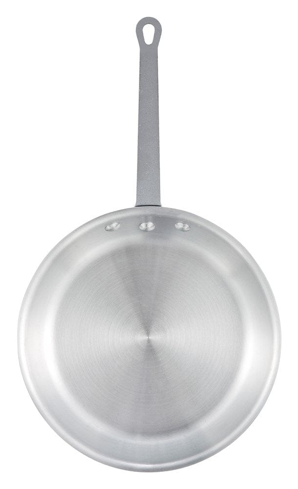 Winco Smallwares Each Winco AFP-14S Majestic 14 Inch Aluminum Fry Pan Natural Finish | Denson CFE