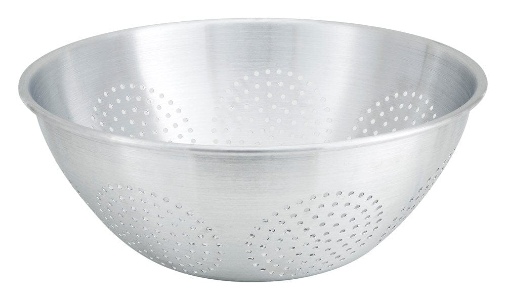 Winco Smallwares Each Winco ALO-16 16 Quart Aluminum Chinese Colander for Rinsing Fruits and Noodles | Denson CFE
