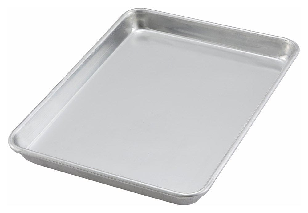 Winco Smallwares Each Winco ALXP-1204 1/4 Size Open Bead Aluminum Bun Sheet Pan 9-1/2 x 13 Silver | Denson CFE
