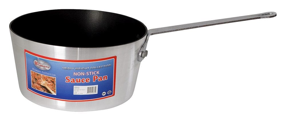 Winco Smallwares Each Winco ASP-3NS Heavy Duty Non-Stick Aluminum Sauce Pan 3 Quart | Denson CFE