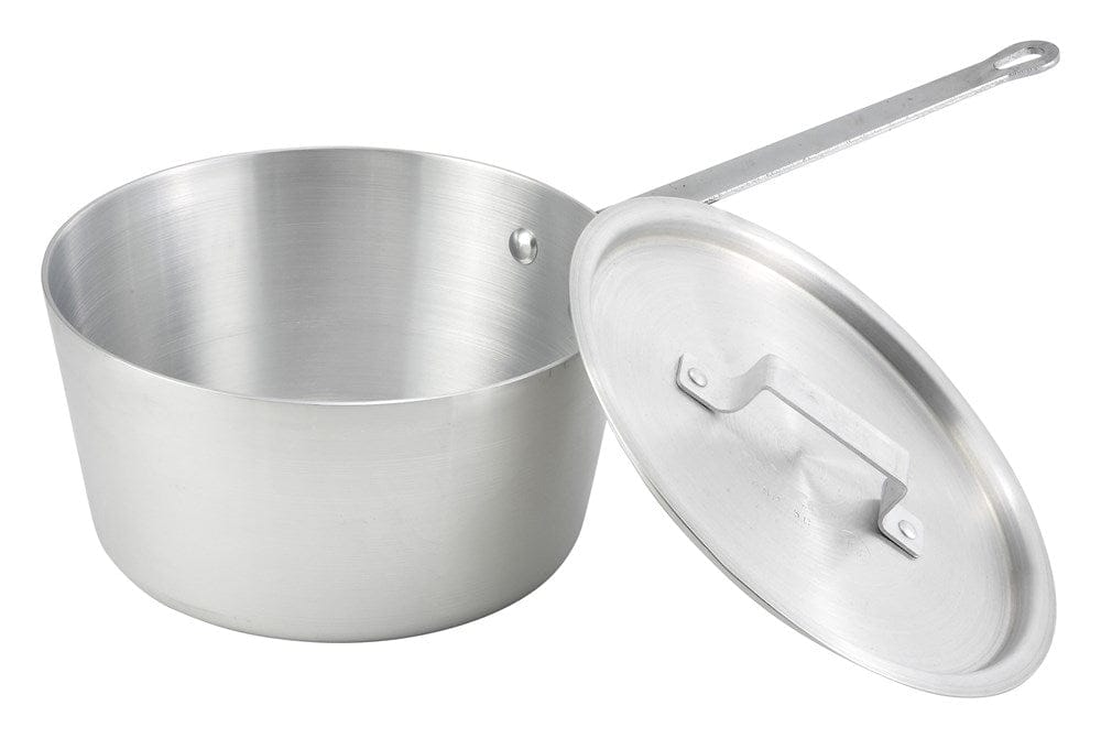 Winco Smallwares Each Winco ASP-5 Heavyweight Tapered Aluminum Sauce Pan 5 Quart | Denson CFE