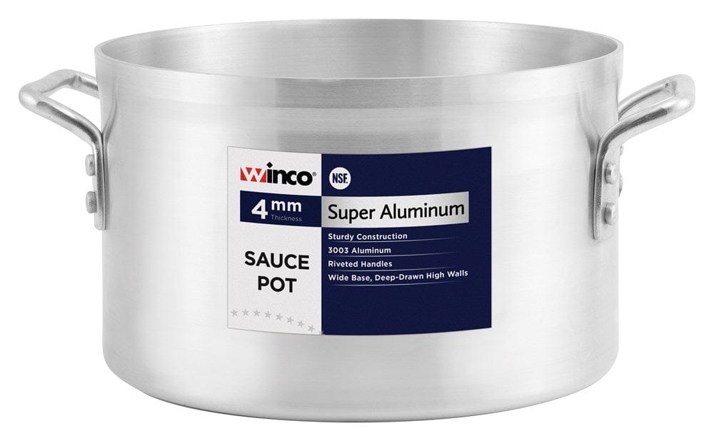 Winco Smallwares Each Winco AXAP-26 4mm Professional 26 Quart Super Aluminum Sauce Pot | Denson CFE