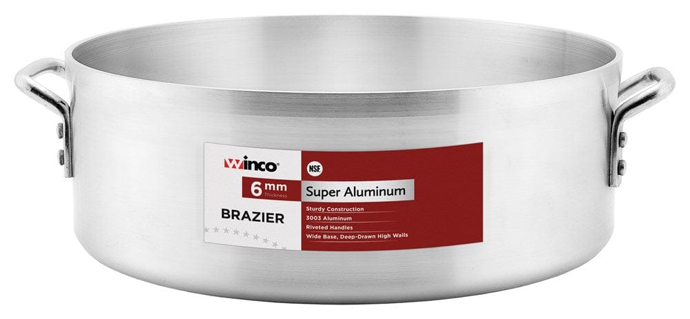 Winco Smallwares Each Winco AXHB-35 Super Aluminum 35 Quart Brazier Pan | Denson CFE