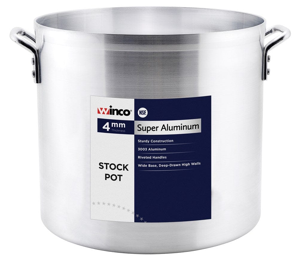 Winco Smallwares Each Winco AXS-32 Super Aluminum 32 Quart Stock Pot Professional Grade Denson CFE