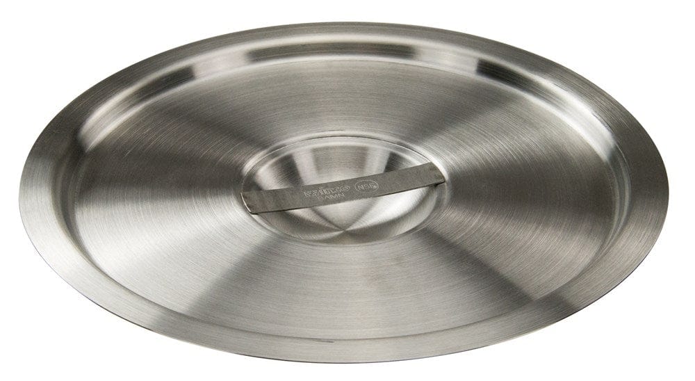 Winco Smallwares Each Winco BAMC-8.25 Bain Marie Cover for 8-1/4 Quart Round with Handle Stainless Steel Mirror Finish | Denson CFE