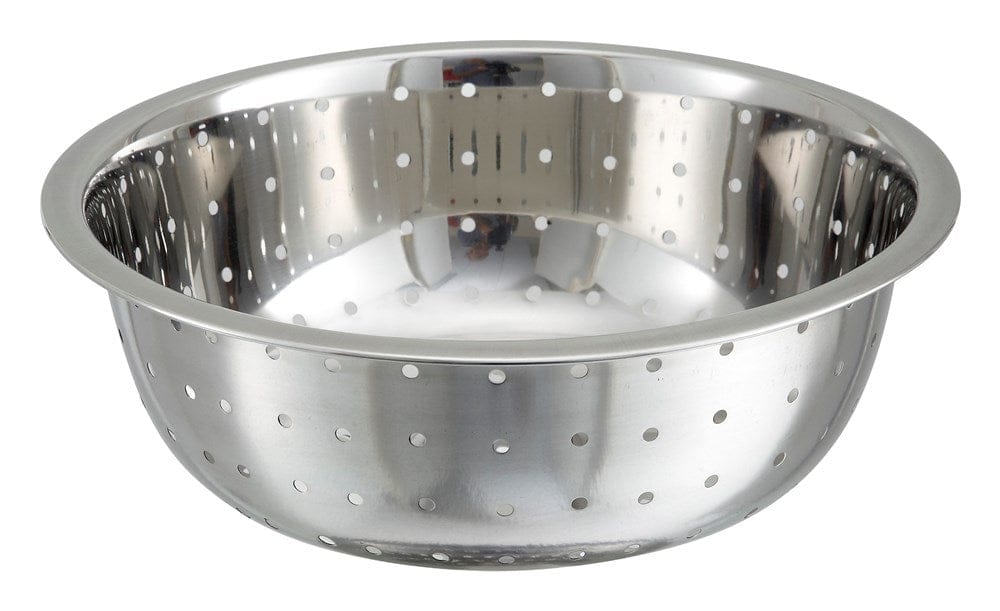 Winco Smallwares Each Winco CCOD-13L 13 Inch Stainless Steel Chinese Colander with 5mm Holes | Denson CFE