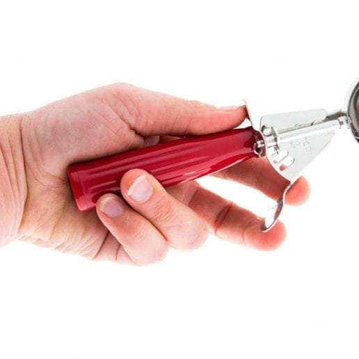 Winco Smallwares Each Winco ICD-24 Size 24 Stainless Steel Ice Cream Disher with Red Plastic Handle | Denson CFE