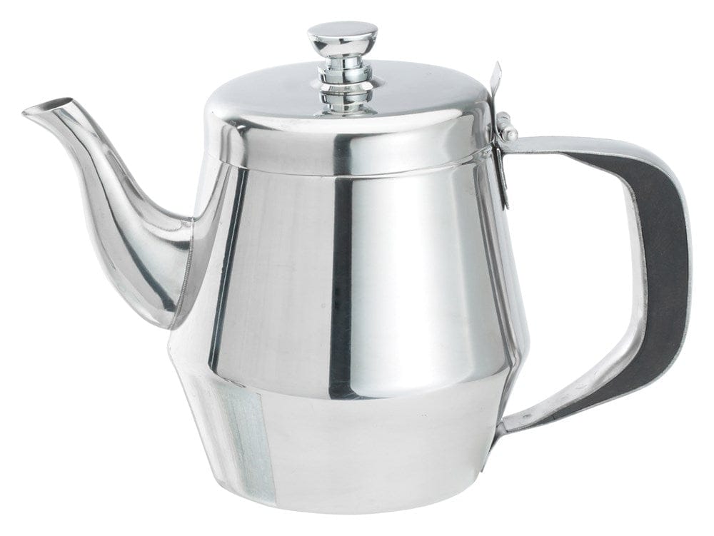 Winco Smallwares Each Winco JB2920 20 Ounce Stainless Steel Gooseneck Teapot with Mirror Finish | Denson CFE