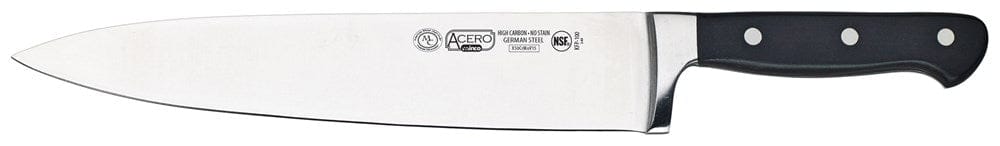 Winco Smallwares Each Winco KFP-100 Acero 10 Inch Chef Knife Triple Riveted Full Tang Forged Blade | Denson CFE