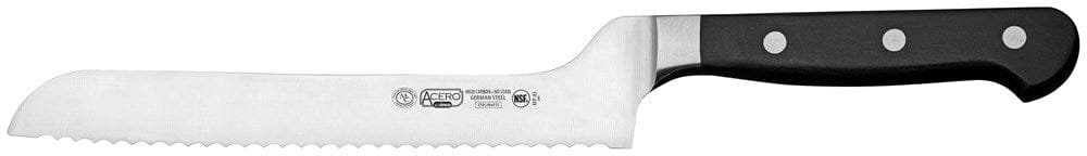Winco Smallwares Each Winco KFP-83 Acero Offset Bread Knife 8 Inch Full Tang Forged Blade | Denson CFE