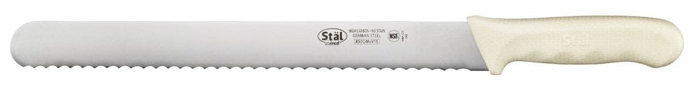 Winco Smallwares Each Winco KWP-121 Stal 12 Inch Wavy Edge Slicer Knife with Polypropylene Handle | Denson CFE