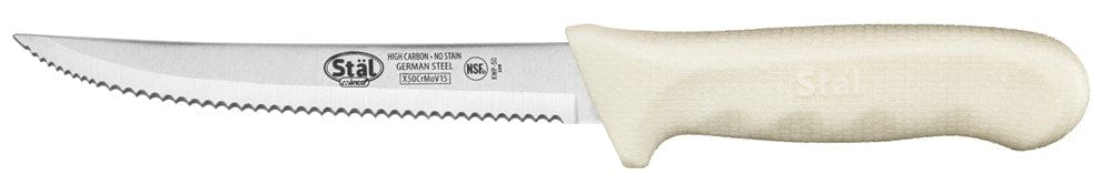 Winco Smallwares Each Winco KWP-50 Stainless Steel Utility Knife 5.5 Inch with White Handle | Denson CFE