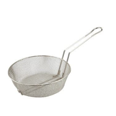Winco Smallwares Each Winco MSB-10F 10 inch Culinary Basket Fine Mesh Nickel Plated Steel | Denson CFE