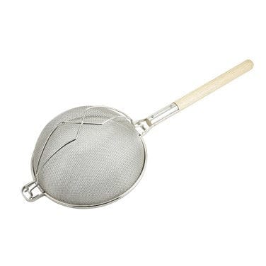 Winco Smallwares Each Winco MST12D 12 Inch Stainless Steel Double Mesh Strainer for Efficient Kitchen Performance | Denson CFE