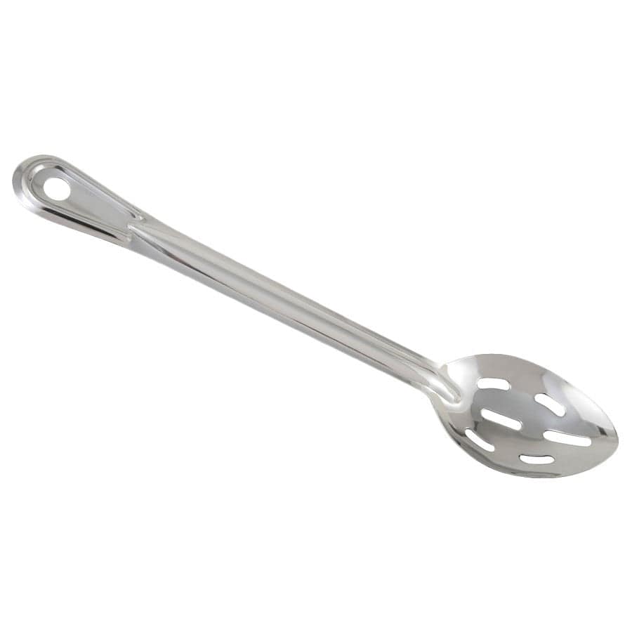 Winco Smallwares Each Winco Prime One-Piece Stainless Steel 11 Inch Slotted Basting Spoon | Denson CFE
