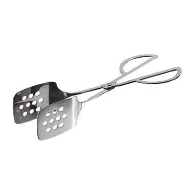 Winco Smallwares Each Winco PT-10P 10 Inch Perforated Scissor Style Pastry Tongs Stainless Steel | Denson CFE