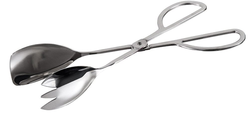 Winco Smallwares Each Winco ST-105SF 10.5 Inch Stainless Steel Salad Tongs Scissor Style Mirror Finish | Denson CFE