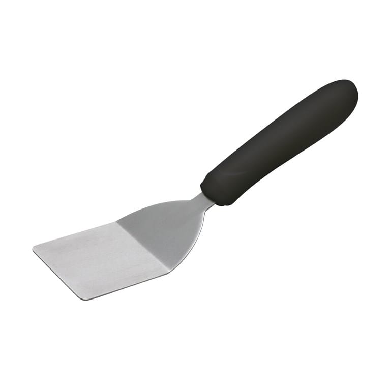 Winco Smallwares Each Winco TKP-30 Stainless Steel Mini Offset Turner - 8 in, Wood Handle | Denson CFE