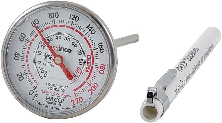 Winco Smallwares Each Winco TMT-IR1 Instant Read Thermometer with 5 Inch Probe and Protective Sleeve | Denson CFE