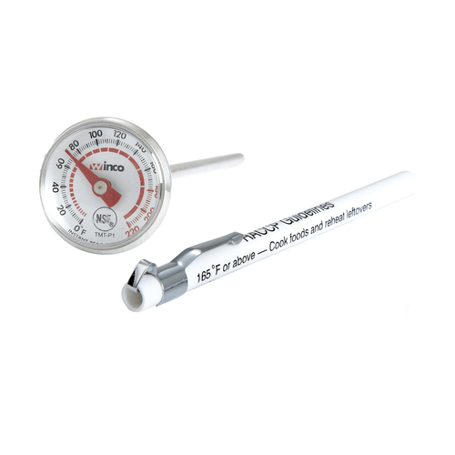 Winco Smallwares Each Winco TMT-P1 1" Dial Pocket Thermometer with Clip & Case | Denson CFE