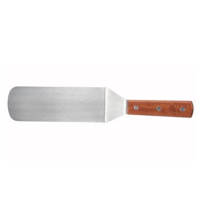Winco Smallwares Each Winco TN249 Solid Flexible Turner with Wooden Handle for Effortless Flipping | Denson CFE