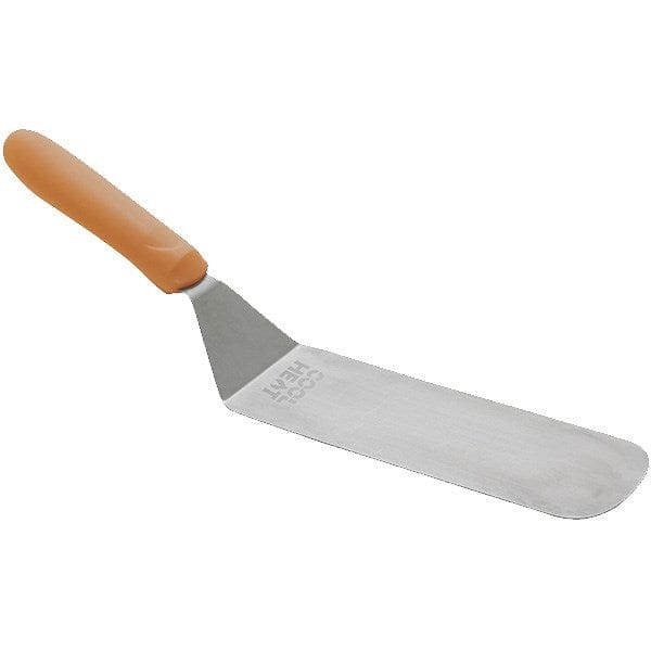 Winco Smallwares Each Winco TNH-90 Stainless Steel Offset Flexible Turner with Orange Cool Heat Nylon Handle | Denson CFE