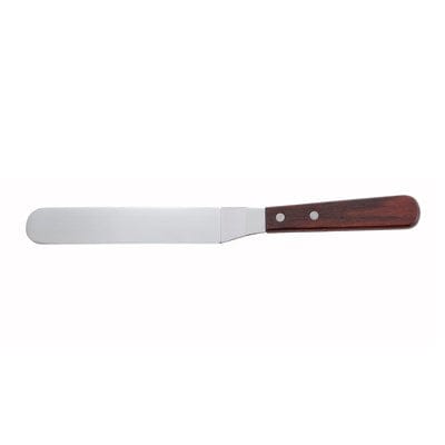 Winco Smallwares Each Winco TOS-7 Offset Spatula with Wooden Handle 6-3/8 x 1-1/4 Blade Dishwasher Safe Stainless Steel Satin Finish | Denson CFE
