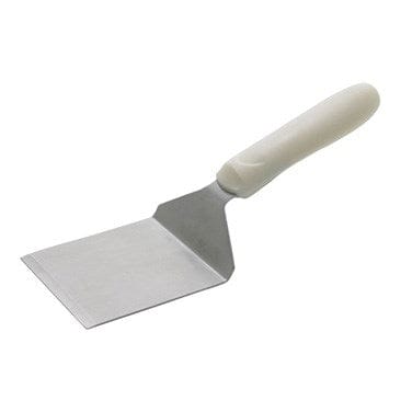 Winco Smallwares Each Winco TWP-41 Stainless Steel Steak and Burger Turner with Offset White Handle | Denson CFE
