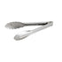 Winco Smallwares Each Winco UT-7 Heavyweight 7 Inch Stainless Steel Scalloped-Edge Utility Tongs | Denson CFE
