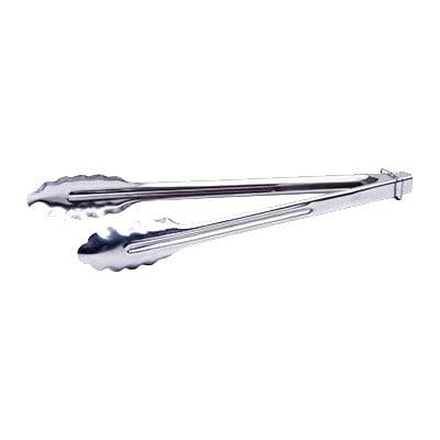 Winco Smallwares Each Winco UTLK-12 12 Inch Utility Tong with Locking Ring Stainless Steel | Denson CFE