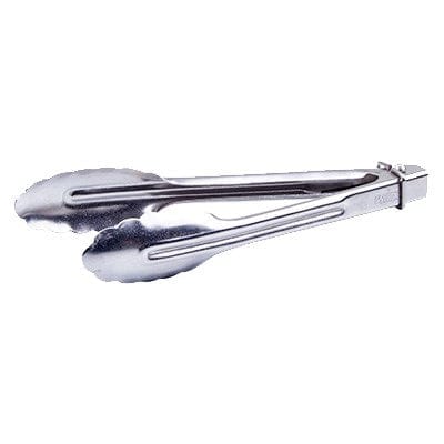 Winco Smallwares Each Winco UTLK-7 Locking 7 Inch Heavyweight Stainless Steel Utility Tongs with Coil Spring | Denson CFE