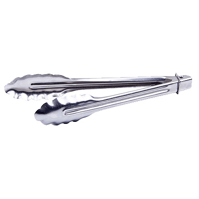 Winco Smallwares Each Winco UTLK-9 Stainless Steel Utility Tongs with Locking Ring 9 Inch | Denson CFE
