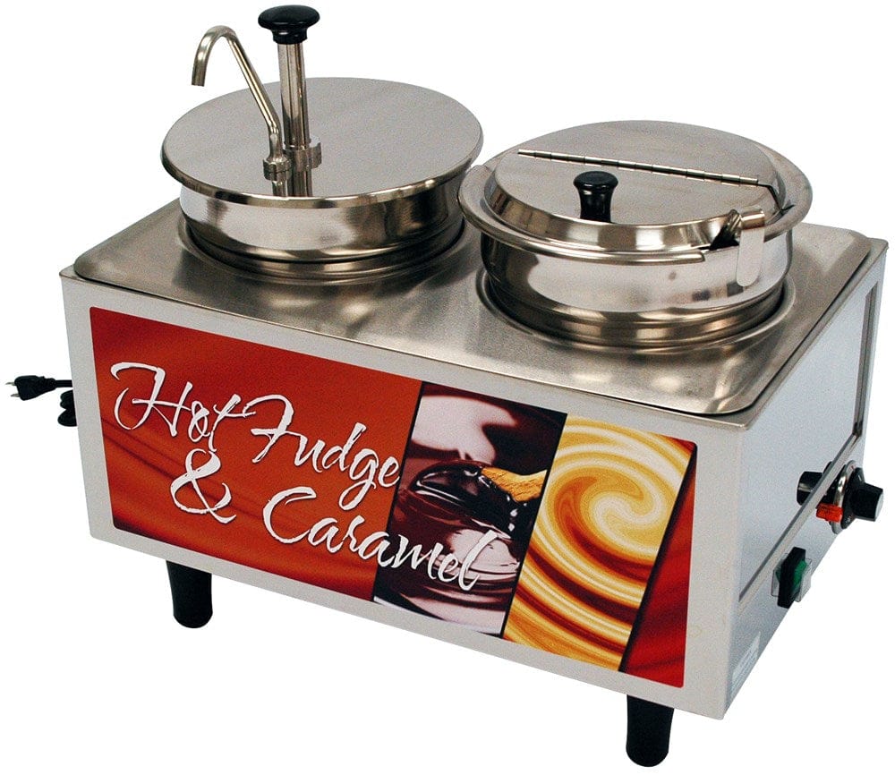 Winco Smallwares Set Winco Benchmark 51073H Countertop Food Topping Warmer with Two Seven Quart Wells and Pump | Denson CFE