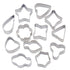 Winco Smallwares Set Winco CST-32 Stainless Steel Cookie Cutter Set 12 Pieces Various Shapes with Storage Container | Denson CFE