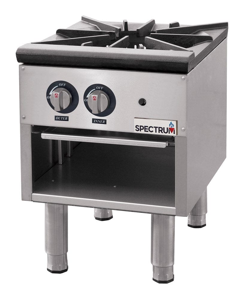 Winco Smallwares Set Winco NGSP-1 Spectrum Gas Stock Pot Stove with Triple Ring Burner and Storage Area | Denson CFE