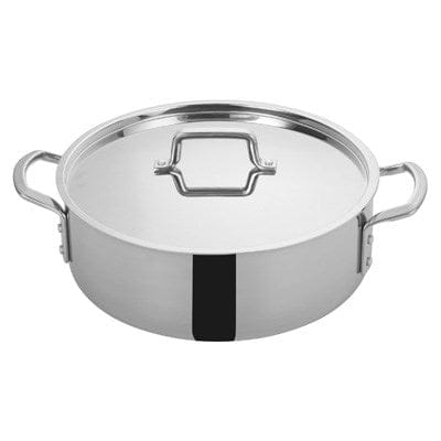 Winco Smallwares Set Winco TGBZ-12 Twelve Quart Tri-Ply Induction Ready Brazier with Cover | Denson CFE