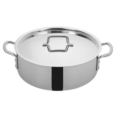 Winco Smallwares Set Winco TGBZ-14 Tri-Ply Induction Ready 14 Quart Brazier with Cover | Denson CFE