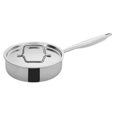 Winco Smallwares Set Winco TGET-2 Tri-Gen Induction-Ready 2 Quart Stainless Steel SautÃ© Pan with Cover | Denson CFE