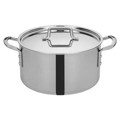 Winco Smallwares Set Winco TGSP-12 Stainless Steel 12 Quart Induction Ready Stock Pot with Cover | Denson CFE