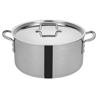Winco Smallwares Set Winco TGSP-20 Tri-Ply Induction Ready 20 Quart Stock Pot with Cover | Denson CFE