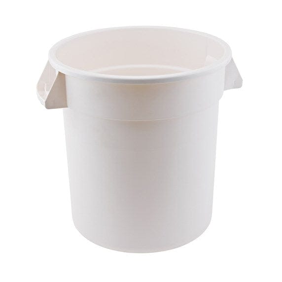Winco Storage & Transport Each Winco FCW-10 Heavy Duty White Polyethylene 10 Gallon Food Storage Container | Denson CFE