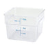 Winco Storage & Transport Each Winco PCSC-12C 12 Quart Clear Square Storage Container with Built-in Handles and Graduation Markings | Denson CFE